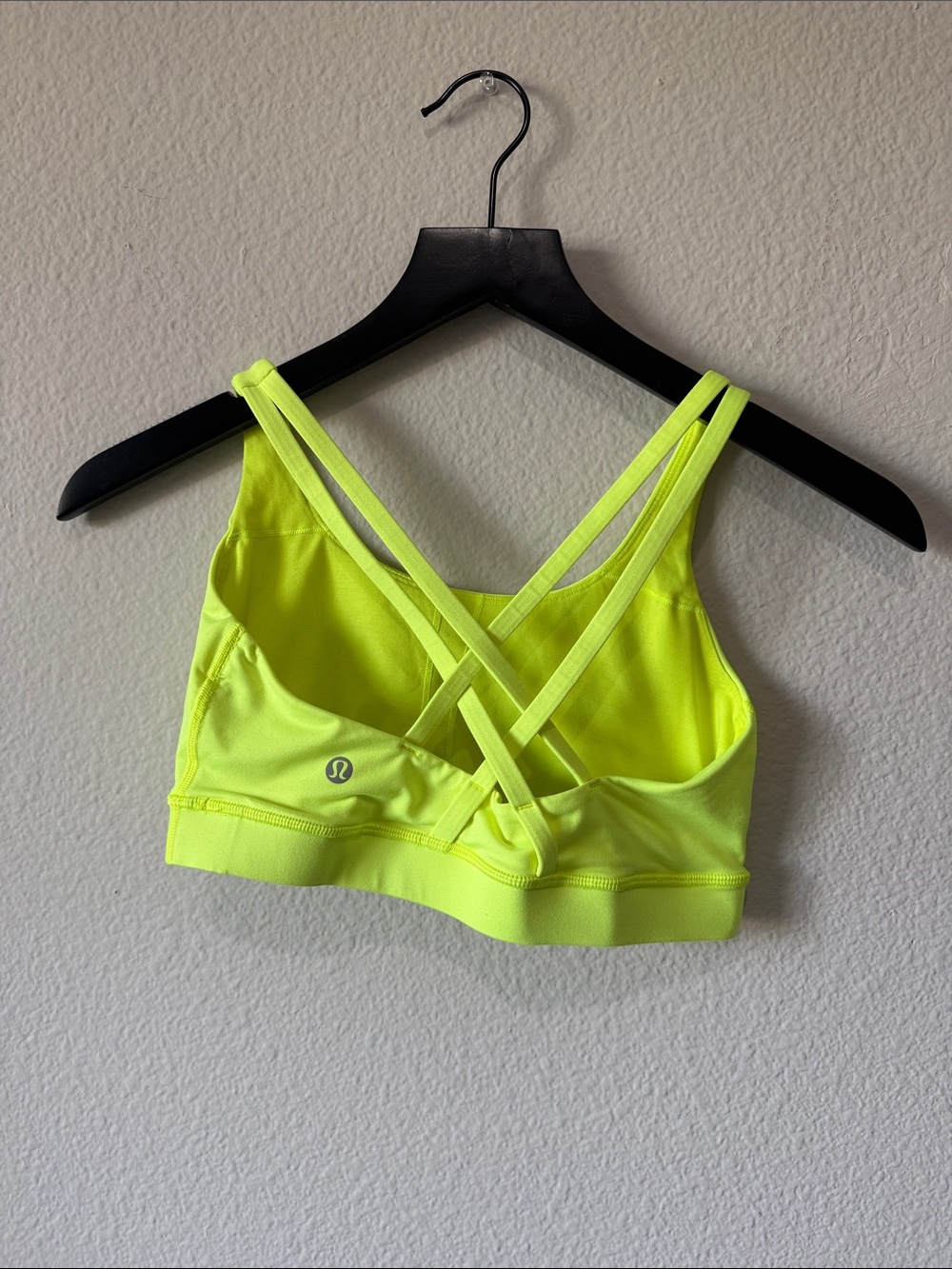 lululemon athletica Energy Bra Lucid Lime Yellow Strappy Cross-Back Sports Bra